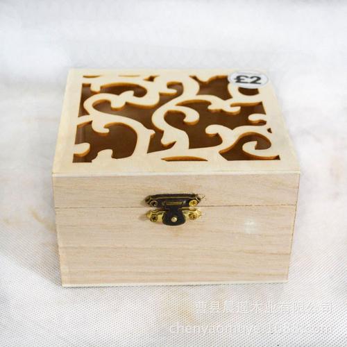 创意木制镂空收纳木盒 雕刻花型可选首饰饰品包装礼品木盒